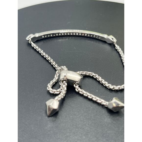 Kendra Scott Ott Bolo Adjustable Sparkling CZ Chain Bracelet in Silver Rhodium - Picture 5 of 7